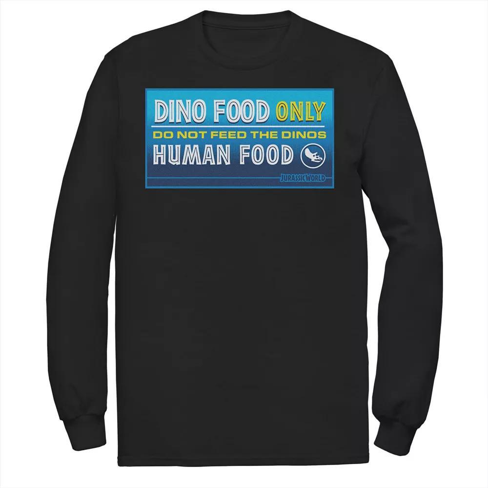 Men's Jurassic World Do Not Feed The Dinos Sign Tee, Size: Large, Black Product Image