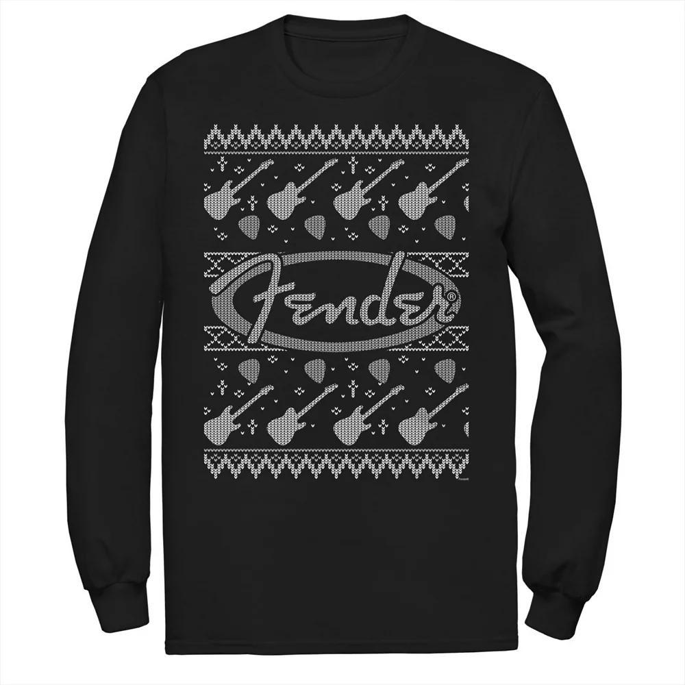 Men's Fender Christmas Sweater Graphic Tee, Size: Small, Black Product Image