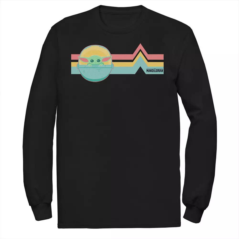 Men's Star Wars The Mandalorian The Child Rainbow Chest Lines Tee, Size: XXL, Blue Product Image