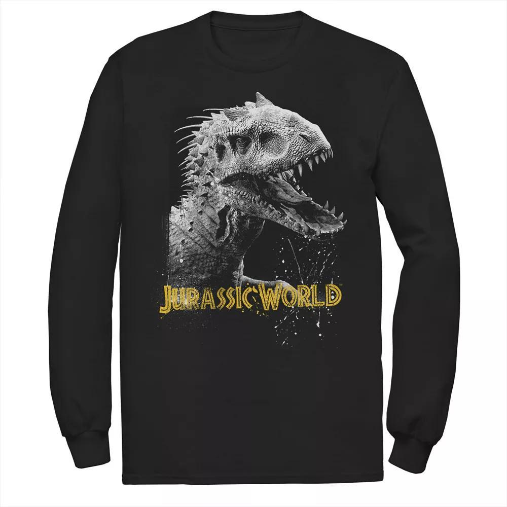 Men's Jurassic World Indominus Rex Profile View Long Sleeve Graphic Tee, Size: Small, Black Product Image