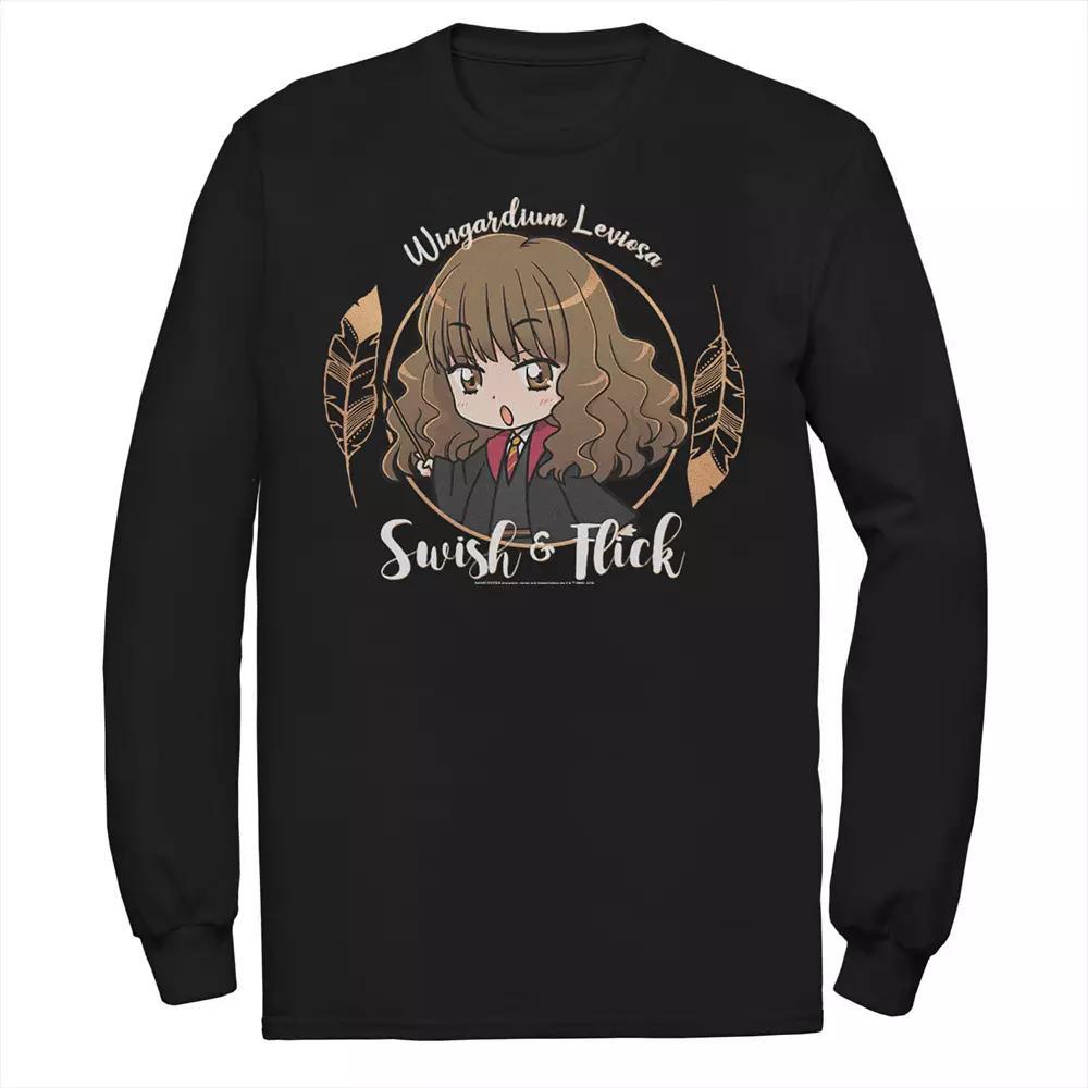 Men's Harry Potter Hermione Granger Swish And Flick Anime Portrait Tee, Size: Large, Black Product Image