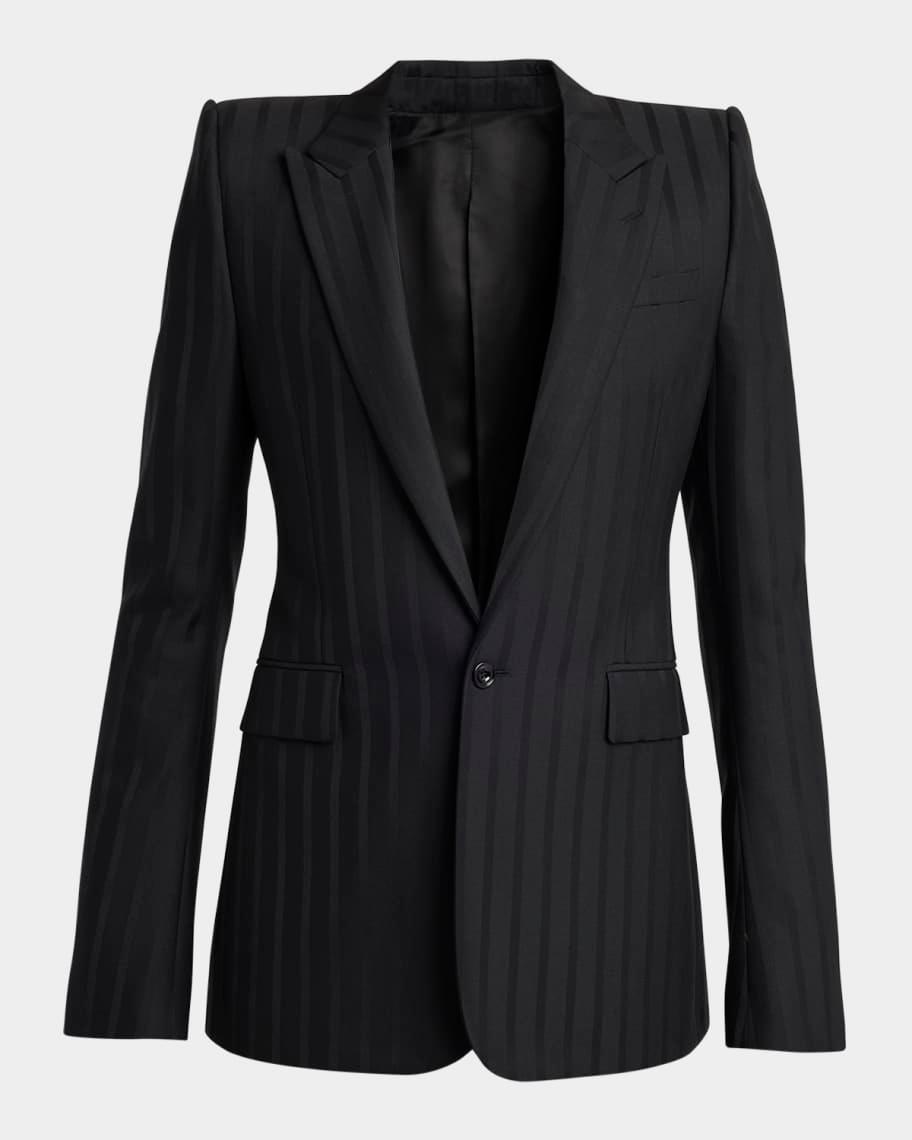 Mens Tonal Satin Striped Suit Jacket Product Image