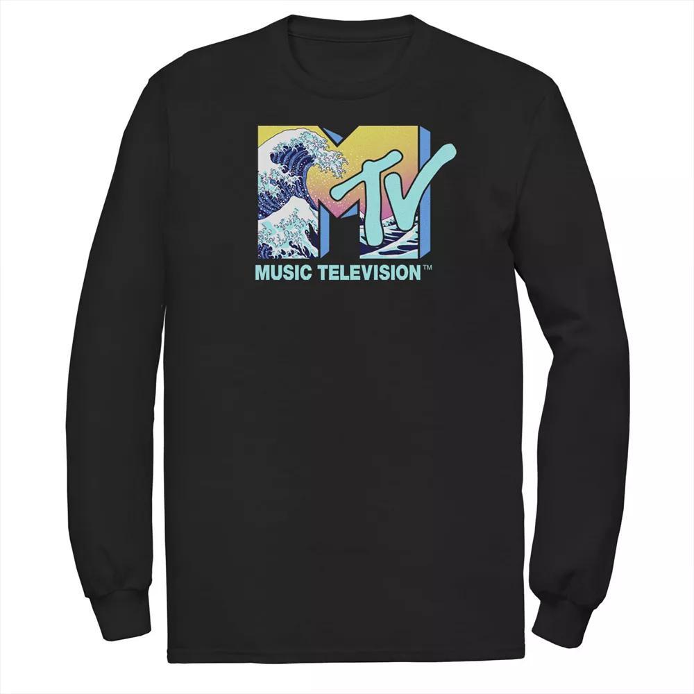 Men's MTV Music Television Wave Logo Fill Tee, Size: Small, Blue Product Image