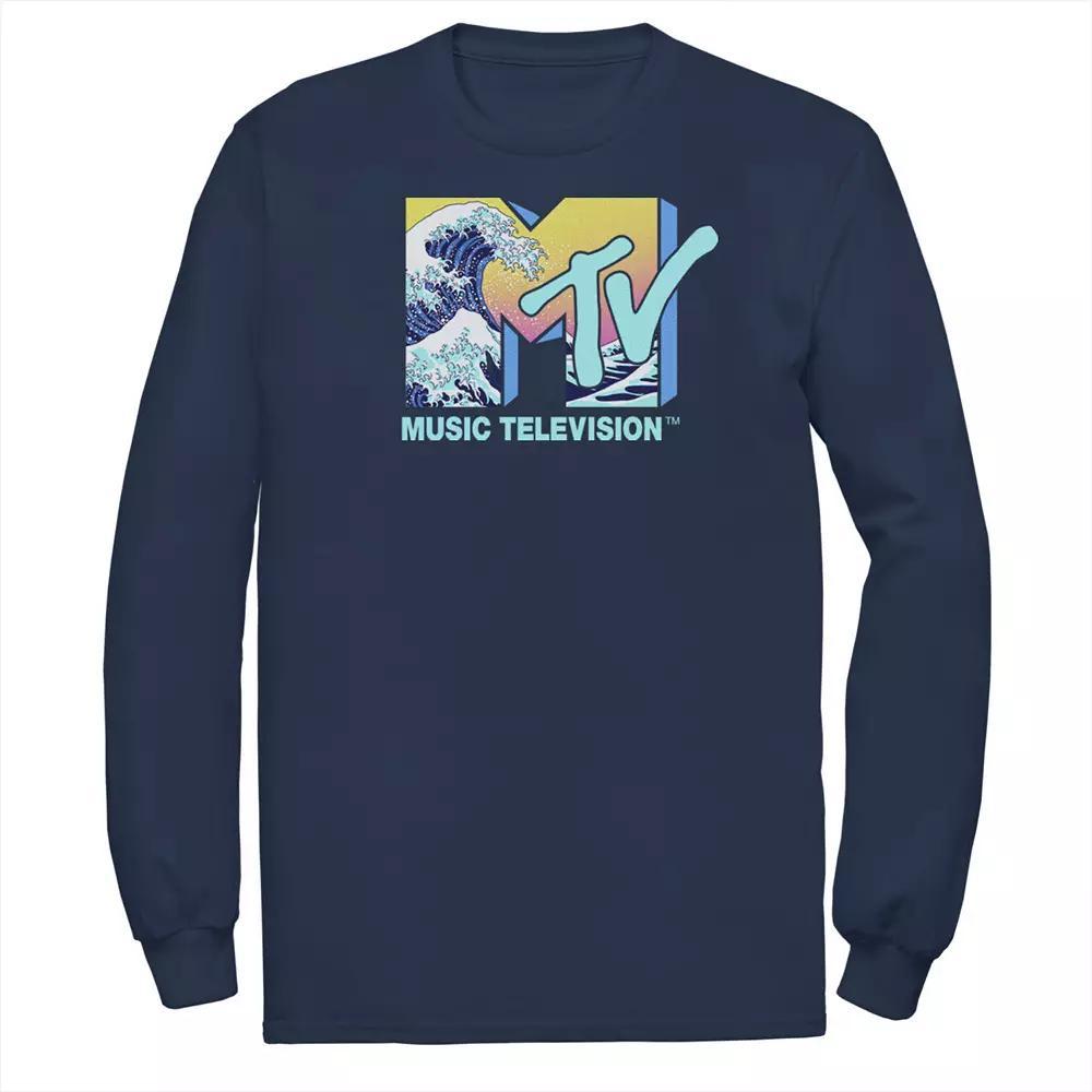 Men's MTV Music Television Wave Logo Fill Tee, Size: Small, Blue Product Image