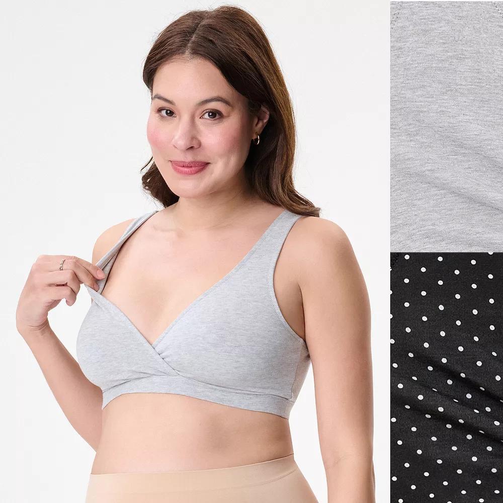 Womens Motherhood Maternity Wrap Nursing Bra 2 Pack 92016 Pink And Brown Product Image