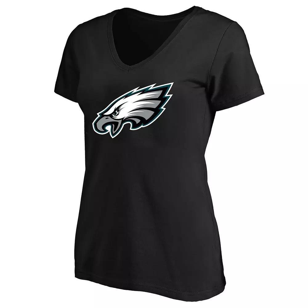 Women's Fanatics Black Philadelphia Eagles Plus Size V-Neck T-Shirt, Size: 4XL Product Image