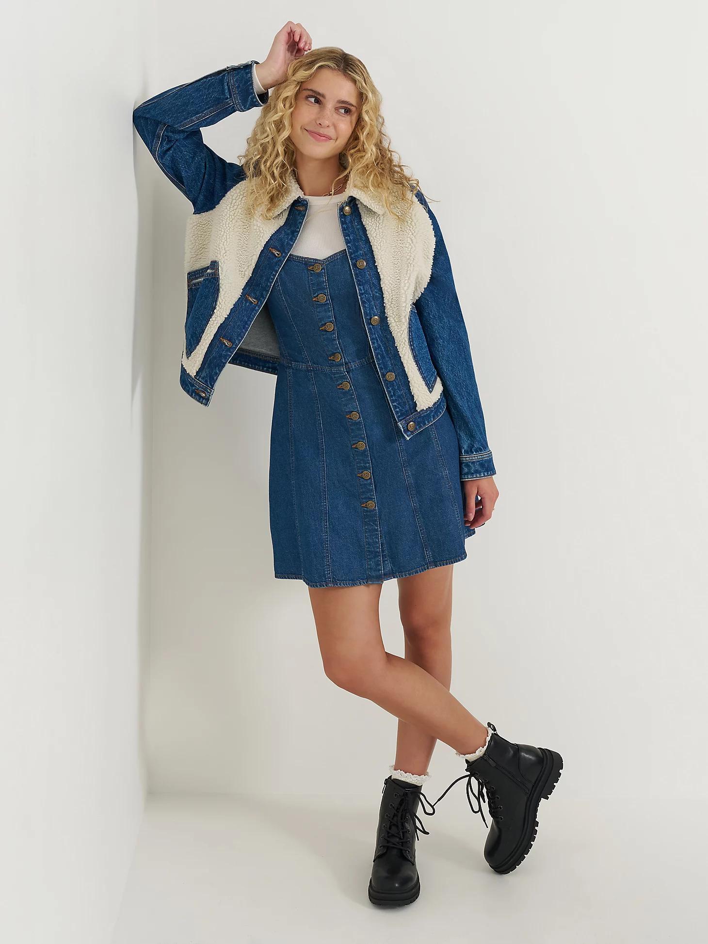Women's Seamed Denim Mini Dress | Women's Skirts & Dresses | Lee® Product Image