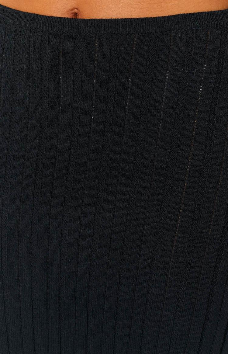 SNDYS Baha Ribbed Skirt Black Product Image