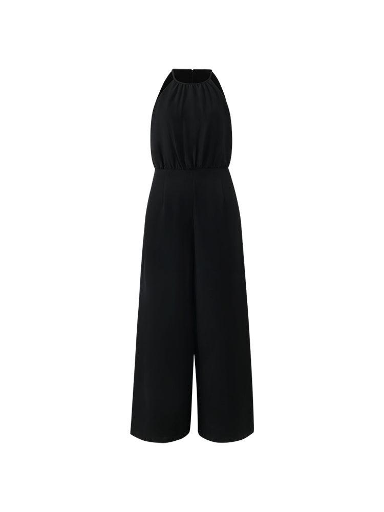Halter Camisole Gathered Waist Jumpsuit Product Image