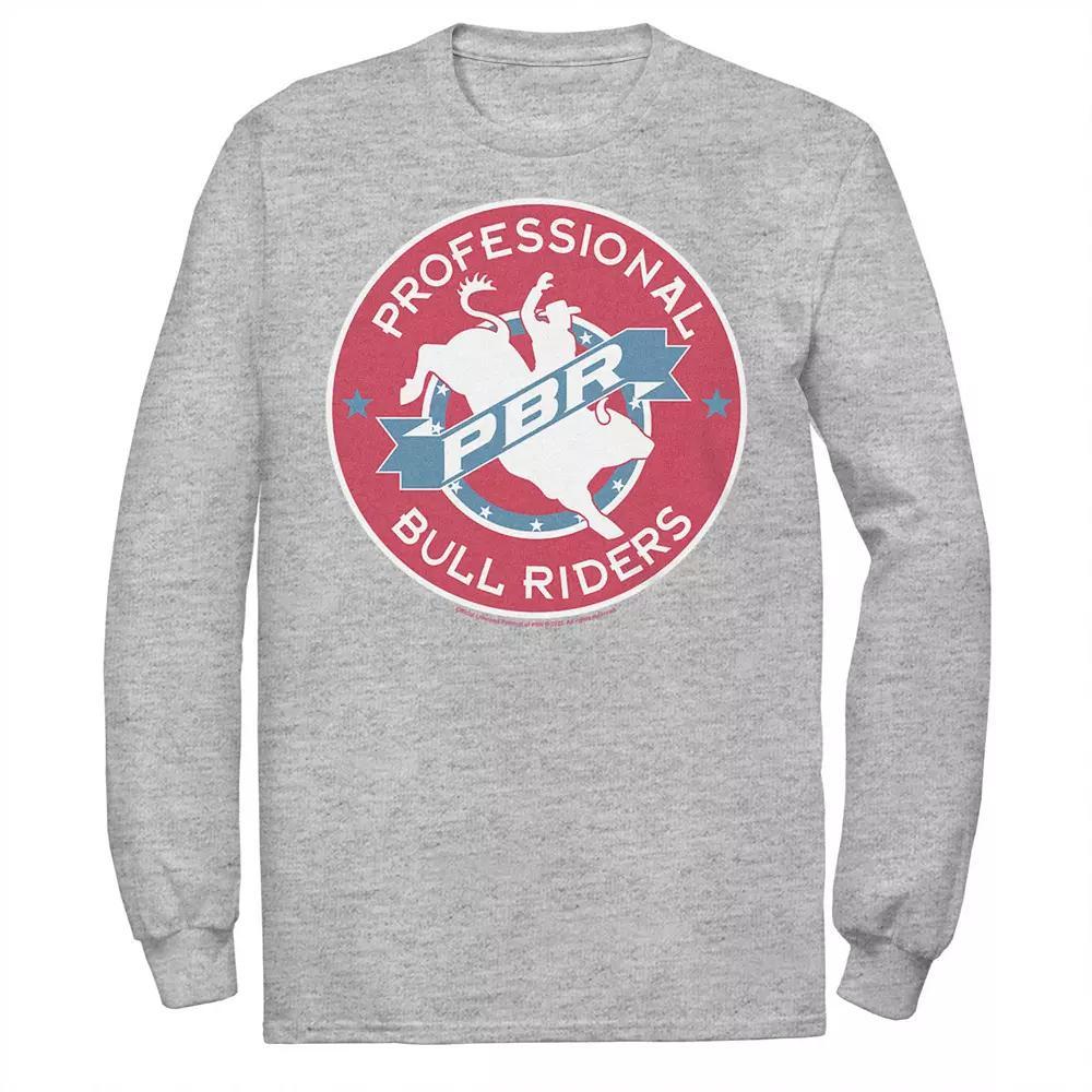 Men's PBR Logo Badge Long Sleeve Tee, Size: Small, Athletic Grey Product Image