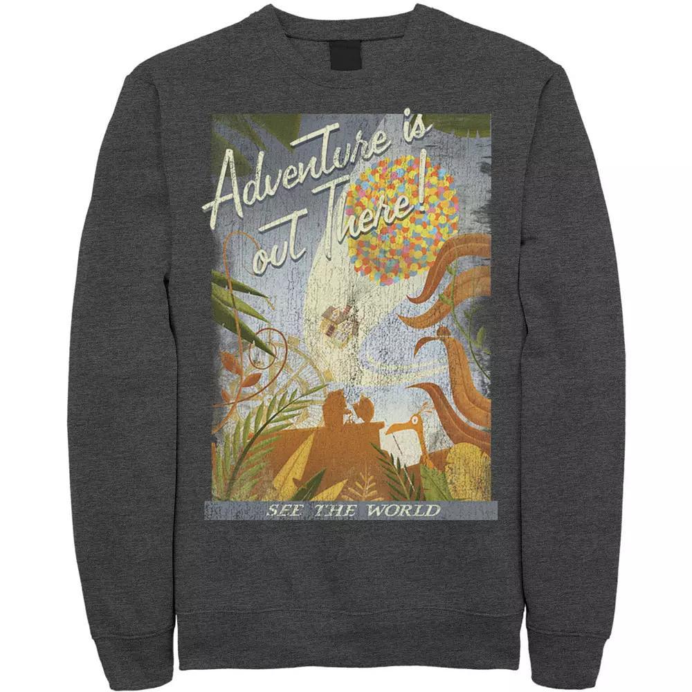 Disney / Pixar's Up Men's Poster Distressed Vintage Sweatshirt, Size: 3XL, Blue Product Image