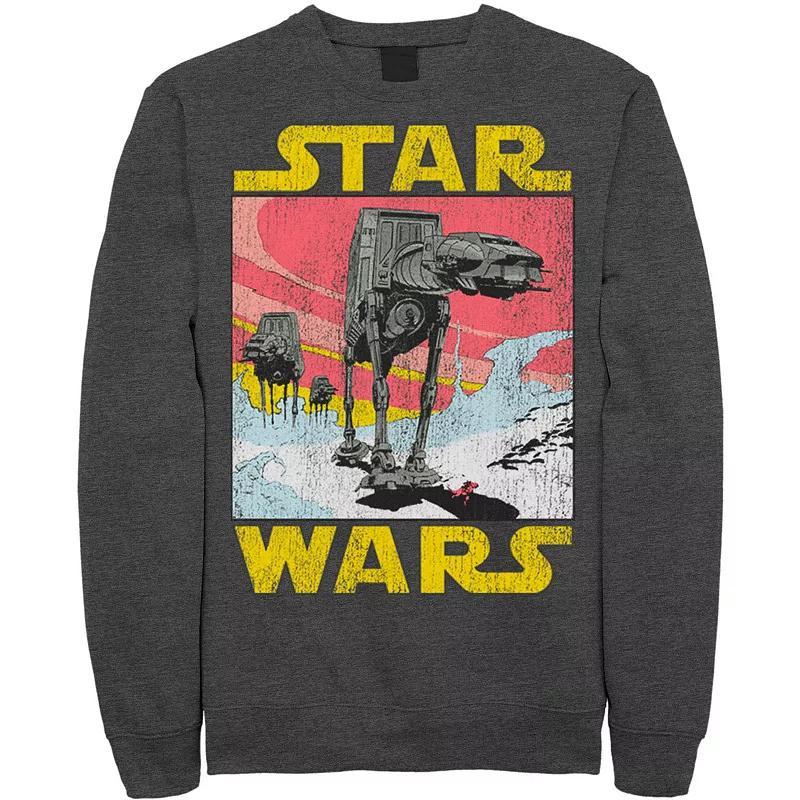 Men's Star Wars At-AT Retro Poster Sweatshirt, Size: Large, Grey Heather Product Image