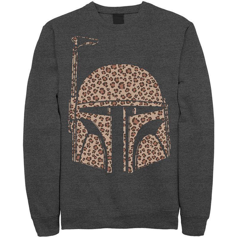 Men's Star Wars Boba Fett Helmet Cheetah Print Fill Sweatshirt, Size: 3XL, Blue Product Image