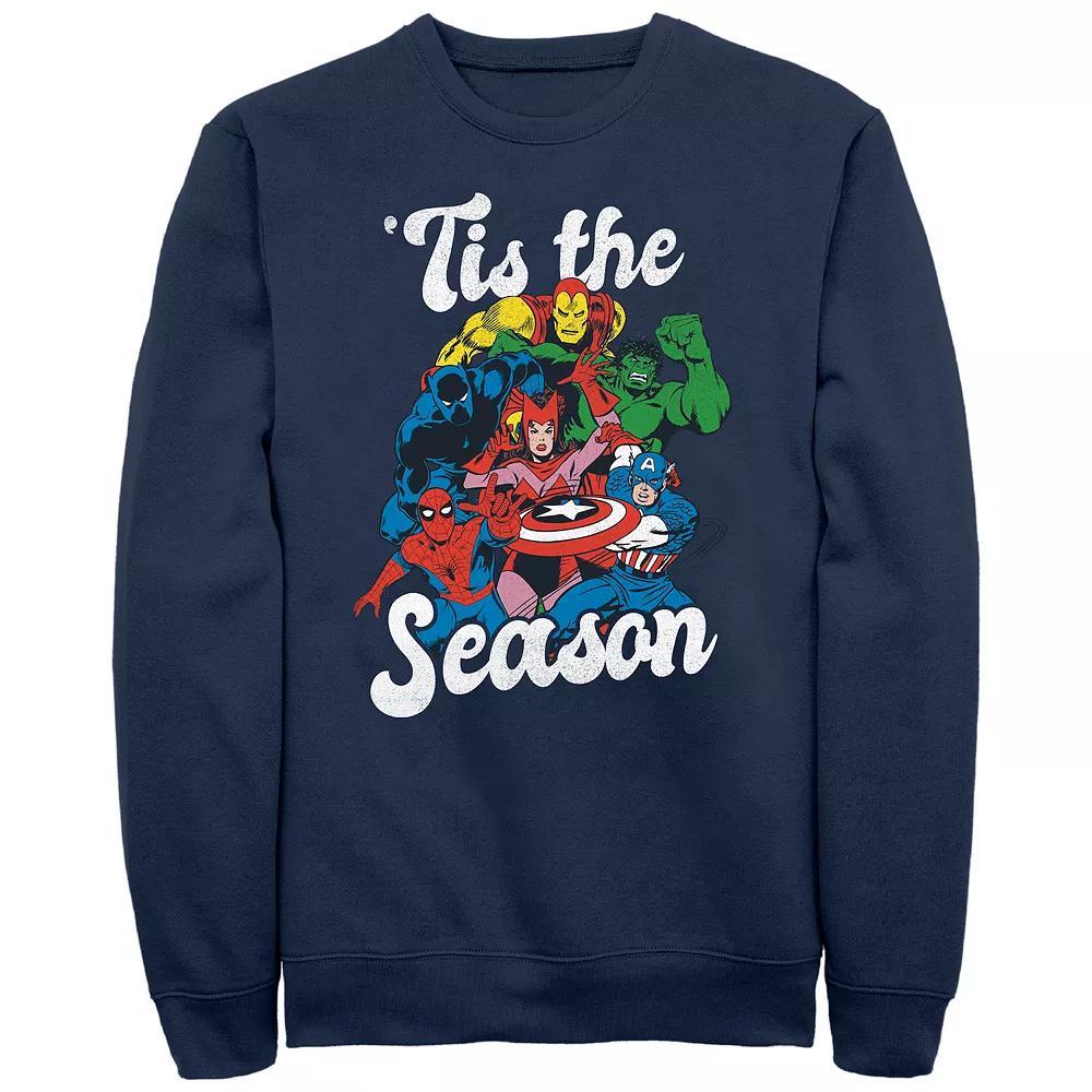 Men's The Avengers Holiday Squad 'Tis The Season Graphic Fleece, Size: Large, Blue Product Image