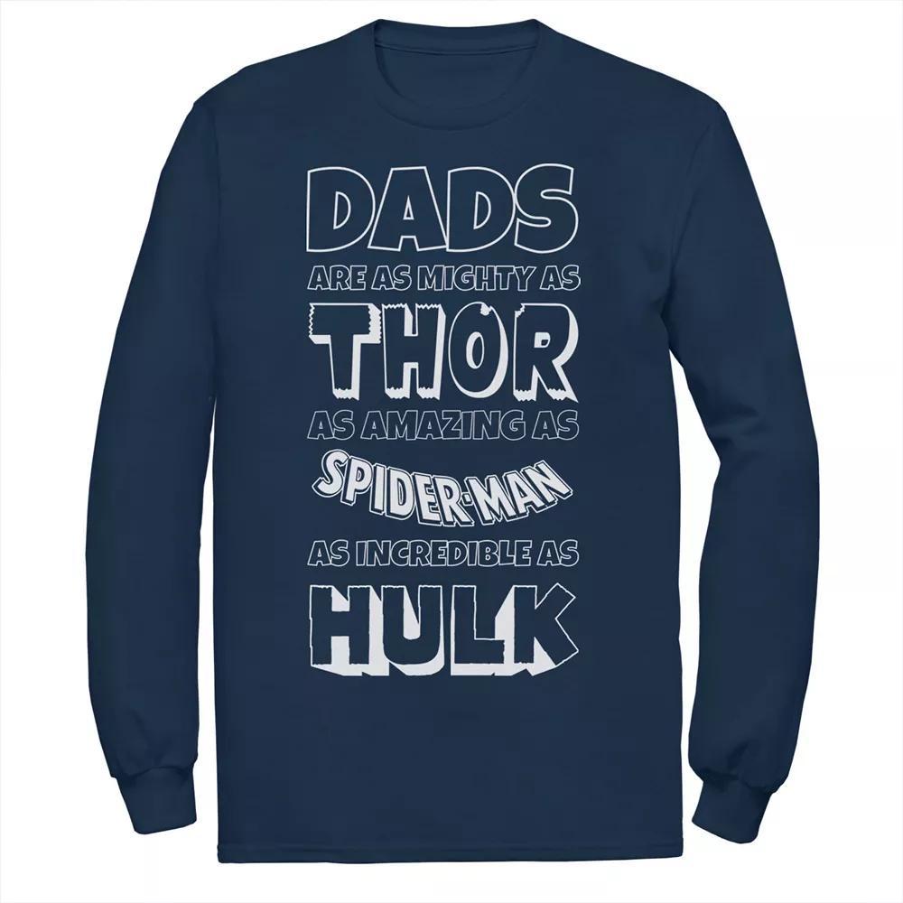 Men's Marvel Avengers Father's Day Dad Traits Long Sleeve Graphic Tee, Size: Medium, Black Product Image