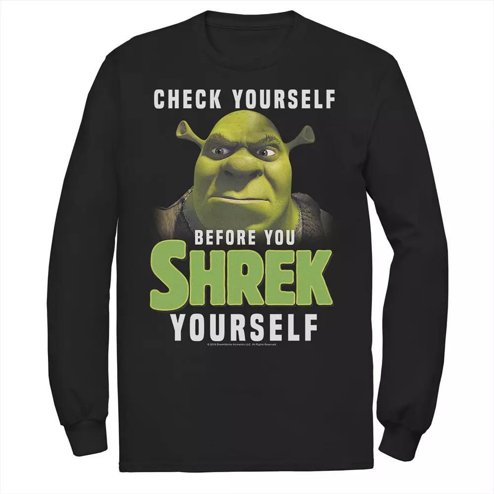 Men's Shrek Check Yourself Before You Shrek Yourself Tee, Size: Large, Black Product Image