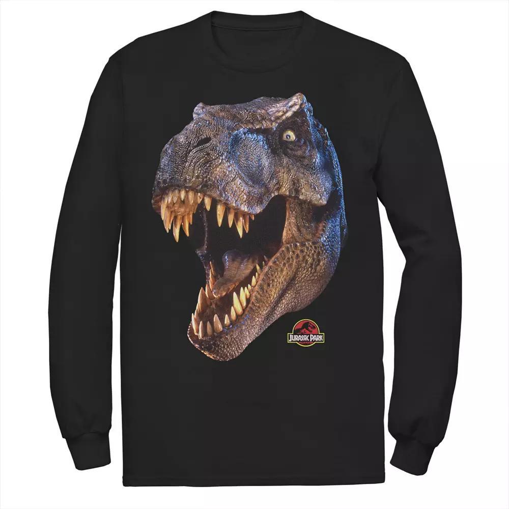Men's Jurassic Park T-Rex Head Roar Long Sleeve Tee, Size: XXL, Blue Product Image