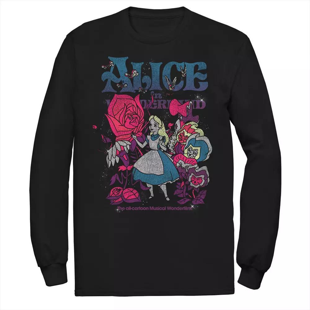 Men's Disney's Alice In Wonderland Technicolor Poster Tee, Size: Large, Black Product Image