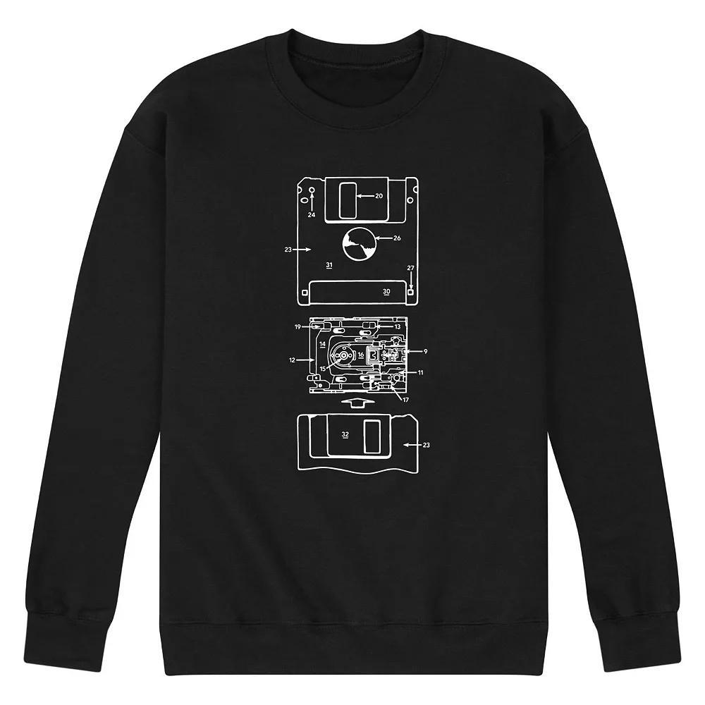 Mens Floppy Disk Rendering Sweatshirt Product Image
