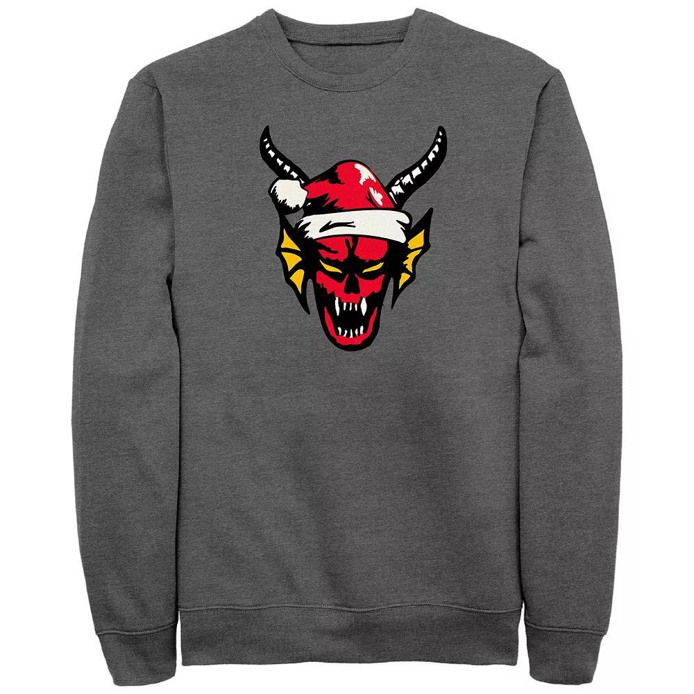 Men's Stranger Things Hellfire Christmas Graphic Fleece, Size: Small, Grey Heather Product Image