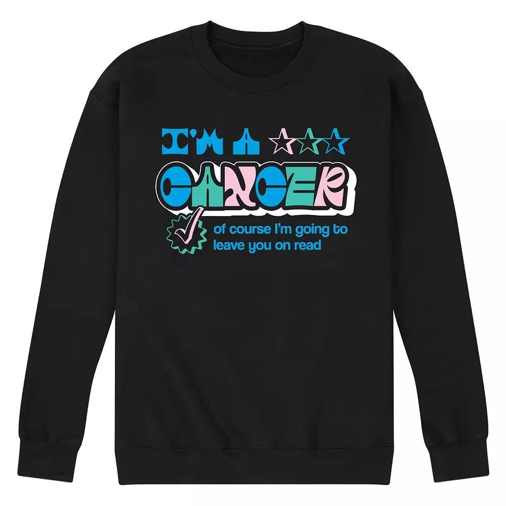 Men's Cancer Leave You On Read Fleece Sweatshirt, Size: XL, Black Product Image