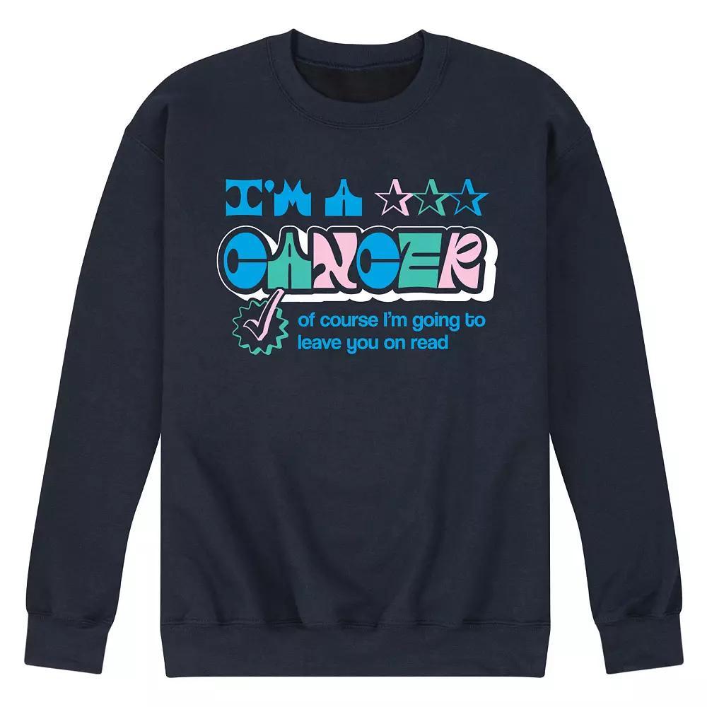Men's Cancer Leave You On Read Fleece Sweatshirt, Size: XL, Black Product Image