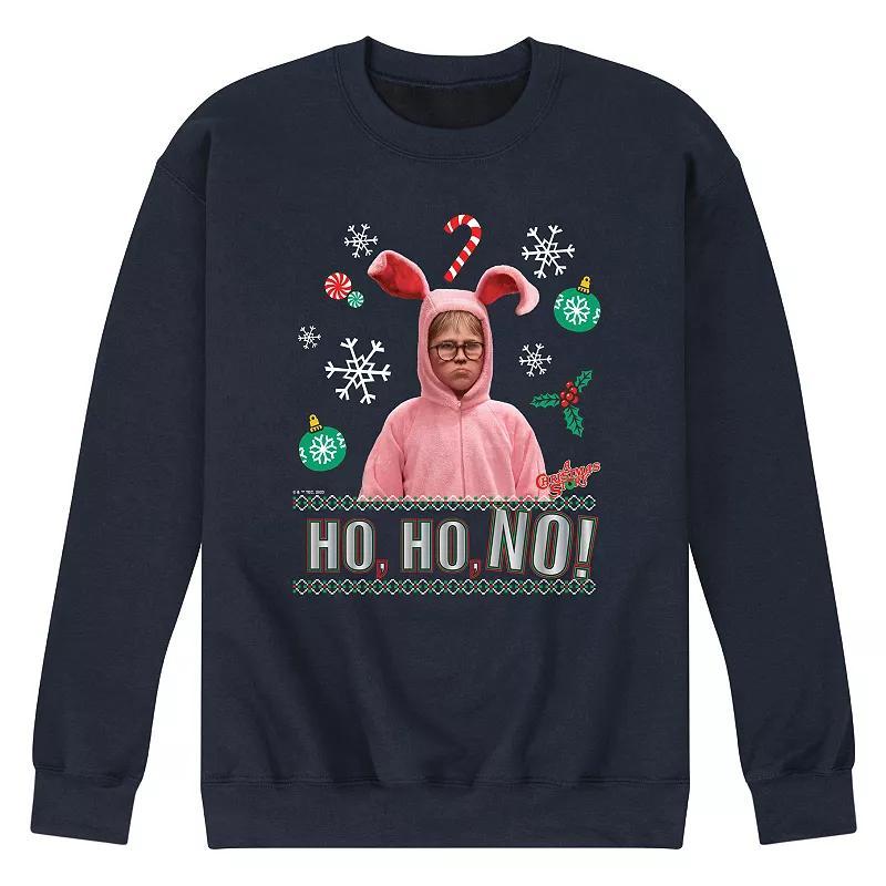 Men's A Christmas Story Pink Bunny Fleece Sweatshirt, Size: Medium, Black Product Image