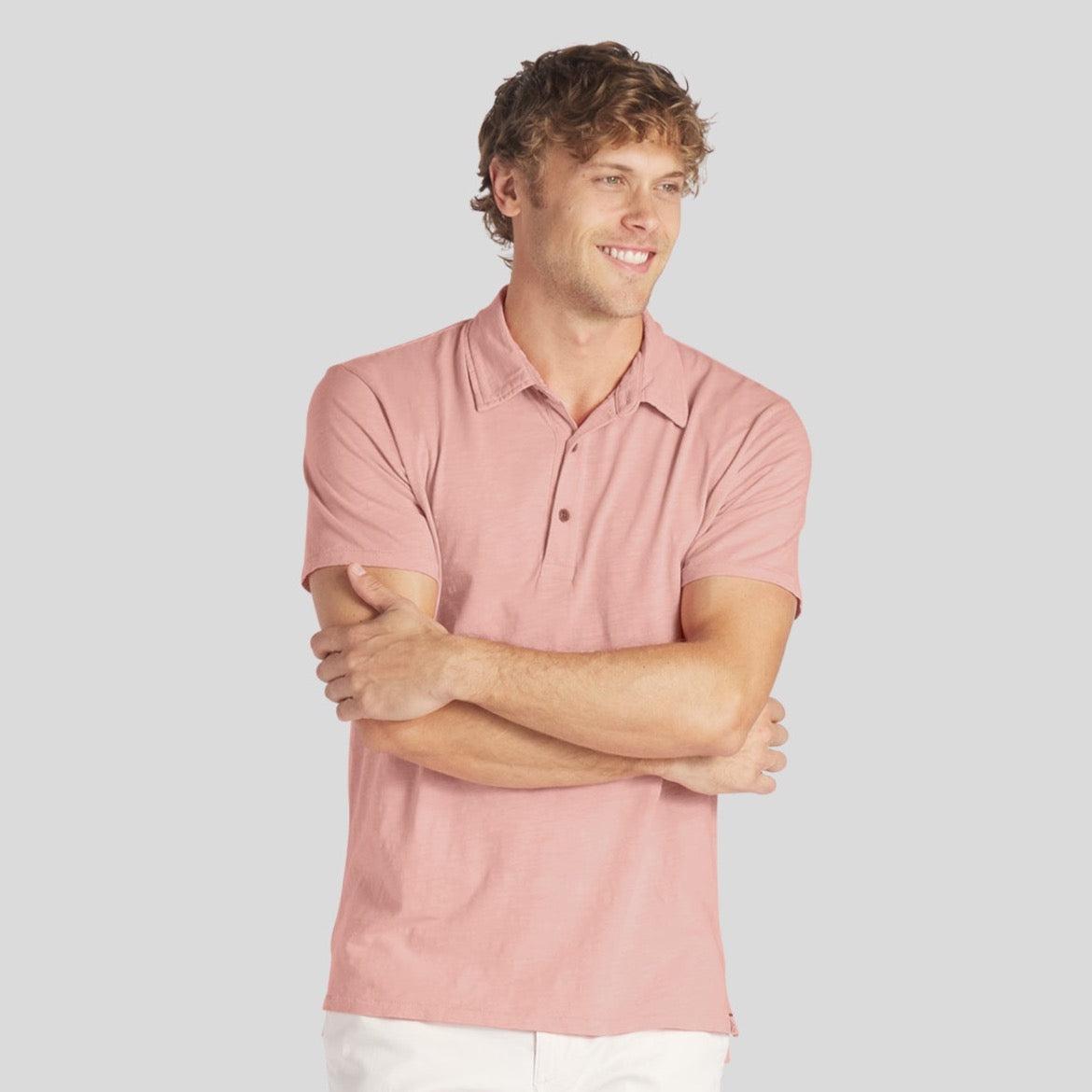 South Bay Slub Jersey Polo  - Coral Cloud (Final Sale)* Product Image