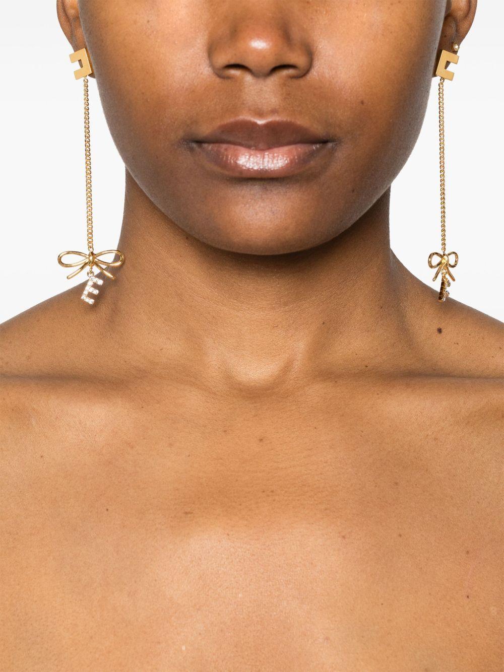 bow-detail pendant earrings  Product Image