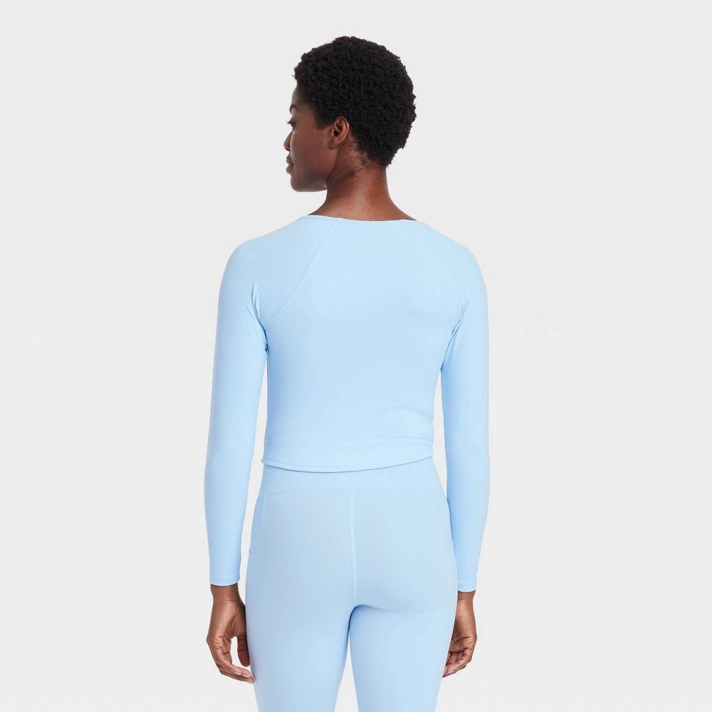 Women's Everyday Soft Cropped Long Sleeve Top - All In Motion™ Light Blue XS Product Image