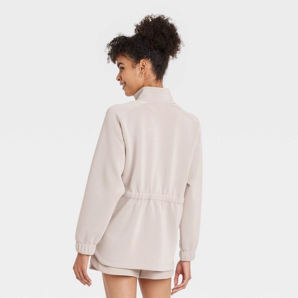 Womens Airy Sleek Legging Friendly Full Zip Jacket - All In Motion Light Taupe M Product Image