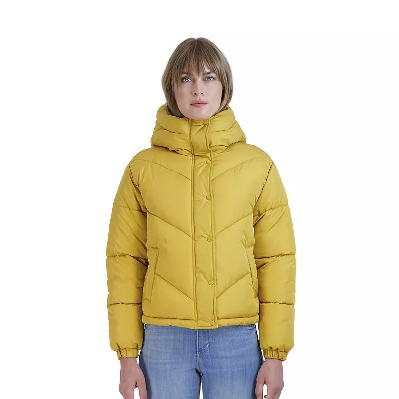Juniors' Sebby Short Puffer Jacket, Women's, Size: Large, Gray Product Image