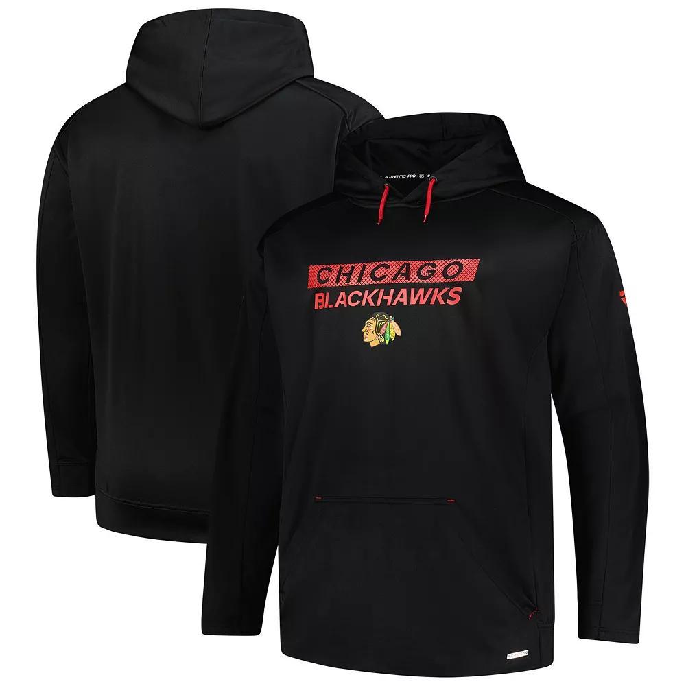 Men's Fanatics Black Chicago Blackhawks Authentic Pro Big & Tall Pullover Hoodie, Size: 3XB Product Image