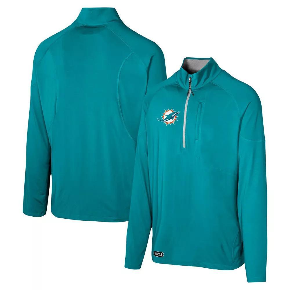 Men's Aqua Miami Dolphins Grind Iron Quarter-Zip Top, Size: XL, Turquoise A Product Image