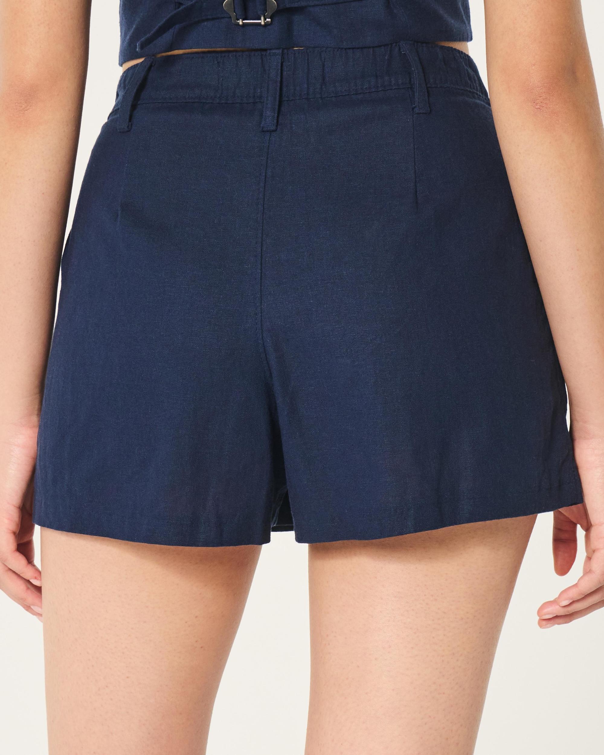 Hollister Livvy Ultra High-Rise Linen-Blend Shorts Product Image