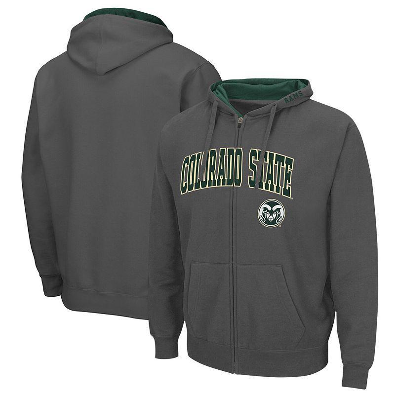 Mens Colosseum Charcoal Colorado State Rams Arch & Logo 3.0 Full-Zip Hoodie Product Image
