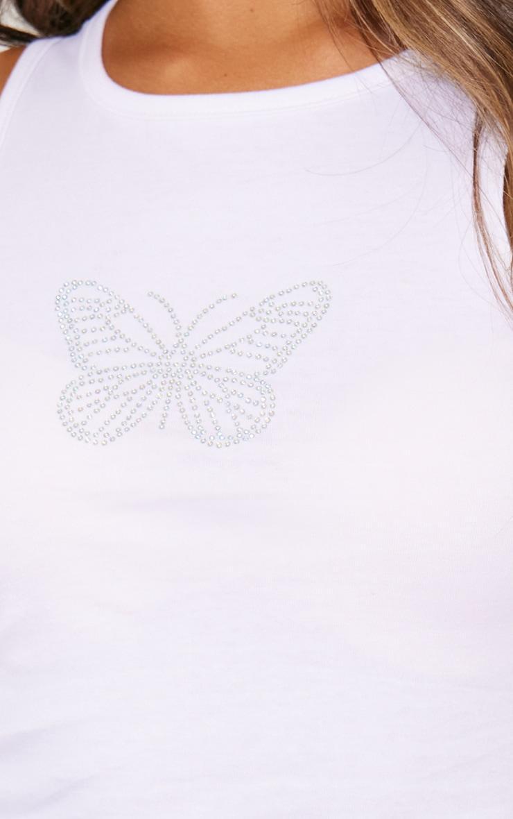 White Hot Fix Butterfly Long Vest Top Product Image