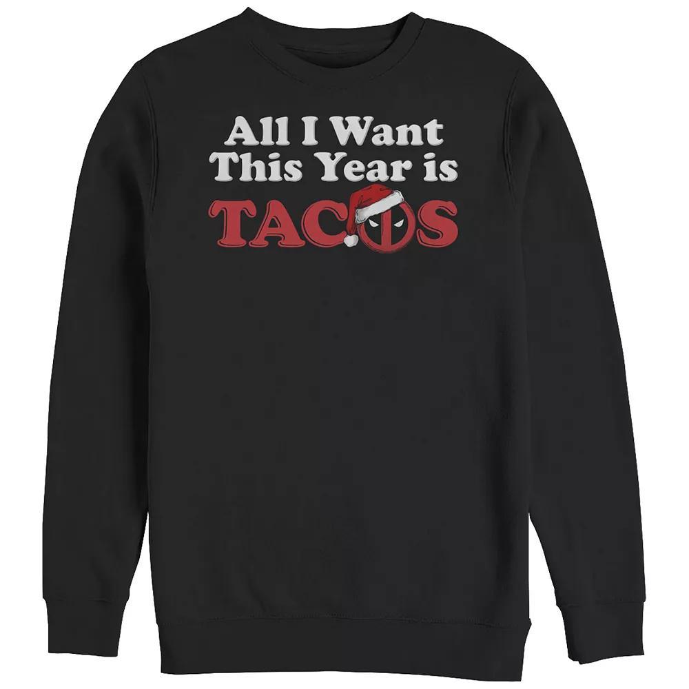 Big & Tall Marvel Deadpool All I Want This Year Is Tacos Icon Graphic Fleece, Men's, Size: 5XB, Black Product Image