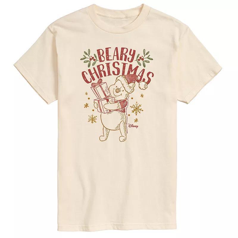 Disney's Winnie The Pooh Men's Beary Christmas Graphic Tee, Size: Medium, Beige Product Image