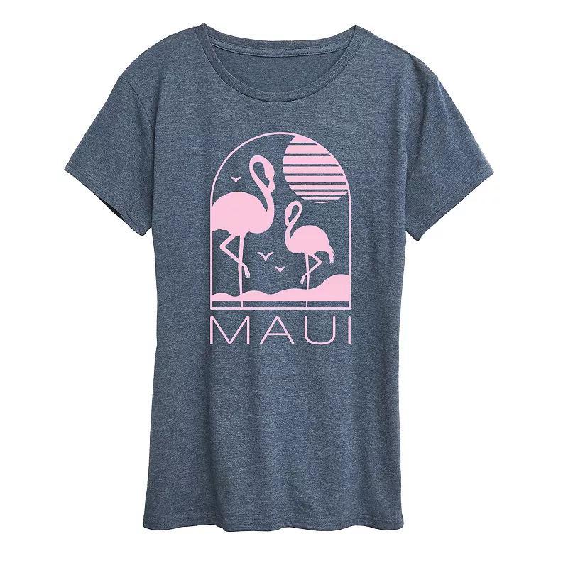 Disneys Mickey Mouse Plus Coffee Please Graphic Tee, Womens Grey Blue Product Image