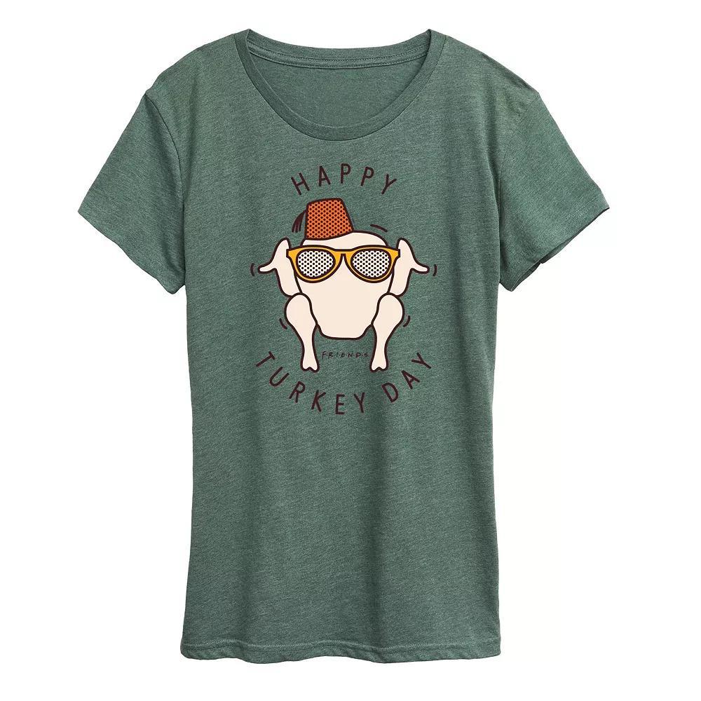Women's Friends Happy Turkey Day Graphic Tee, Girl's, Size: Small, White Product Image