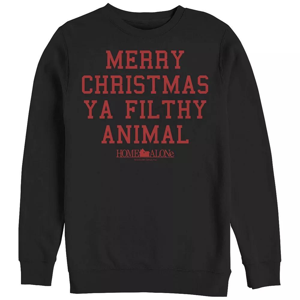 Big & Tall Home Alone Merry Christmas Ya Filthy Animal Graphic Fleece, Men's, Size: Large, Black Product Image
