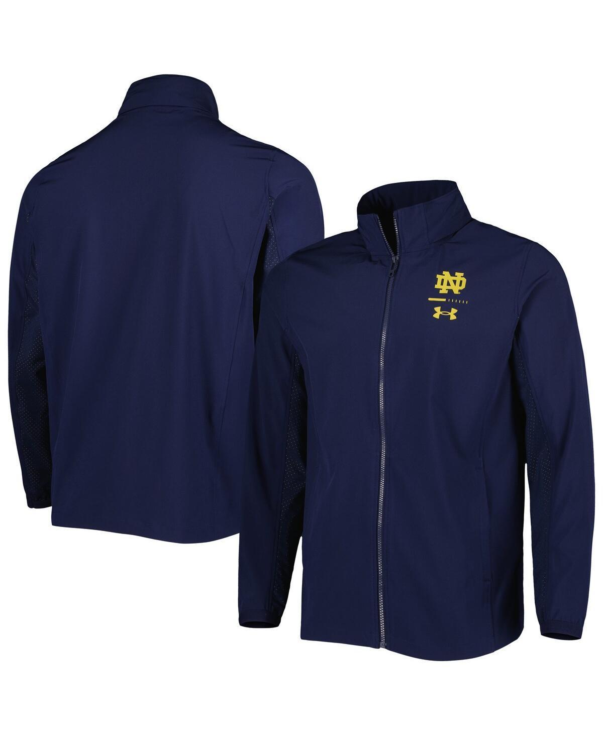Men's Under Armour Navy Notre Dame Fighting Irish Squad 3.0 Full-Zip Jacket, Size: Small, Blue Product Image