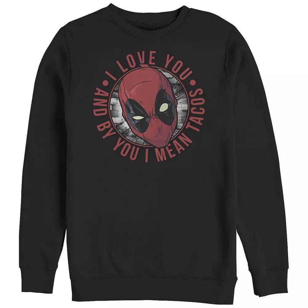 Big & Tall Marvel Deadpool I Love Tacos Graphic Fleece, Men's, Size: 3XL Tall, Black Product Image