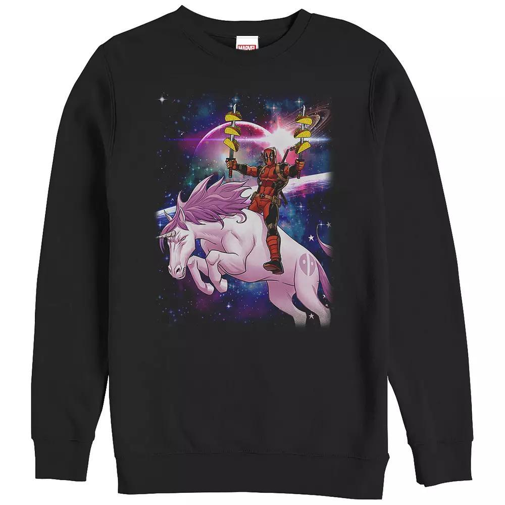Big & Tall Marvel Deadpool Pink Unicorn Ride Graphic Fleece, Men's, Size: 3XB, Black Product Image