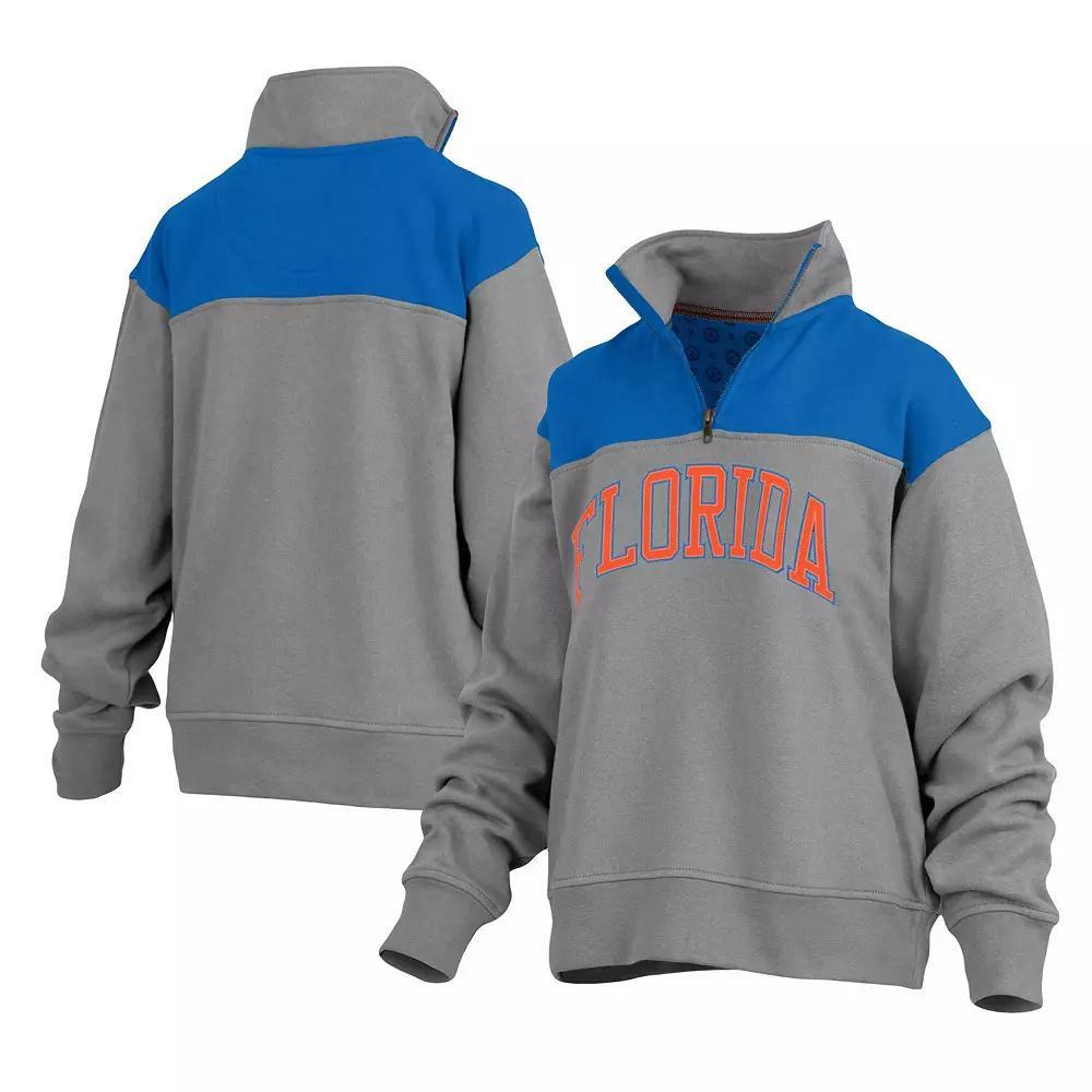 Women's Pressbox Gray Wisconsin Badgers Avon Fleece Quarter-Zip Jacket, Size: Medium, Grey Product Image