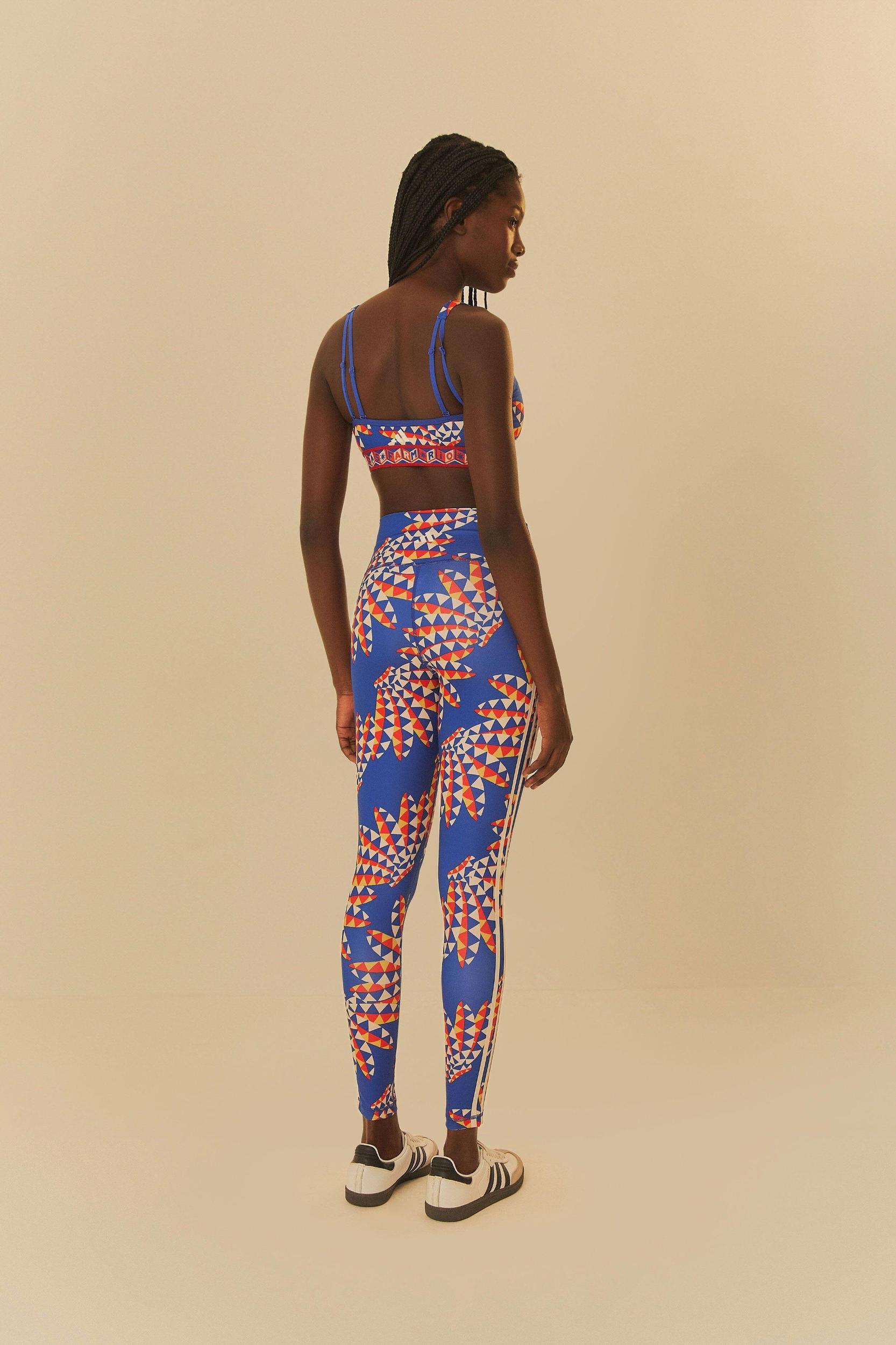 Adidas Farm Psychedelic Wave Blue Leggings, BLUE / XXS Product Image