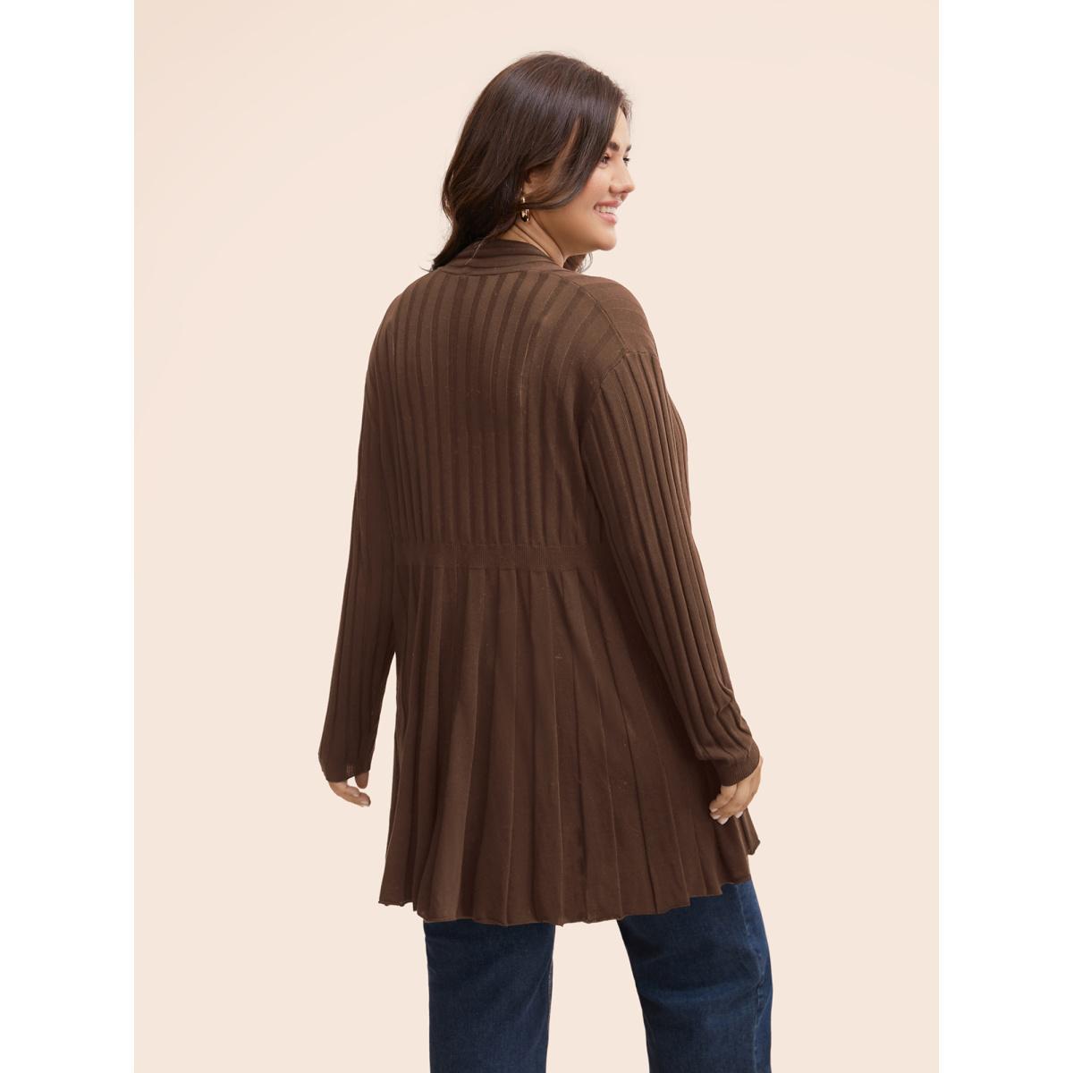 Plus Size Plain Textured Kimono Collar Cardigan Aegean Women Casual Loose Long Sleeve Everyday Cardigans BloomChic 14-16/1X Product Image