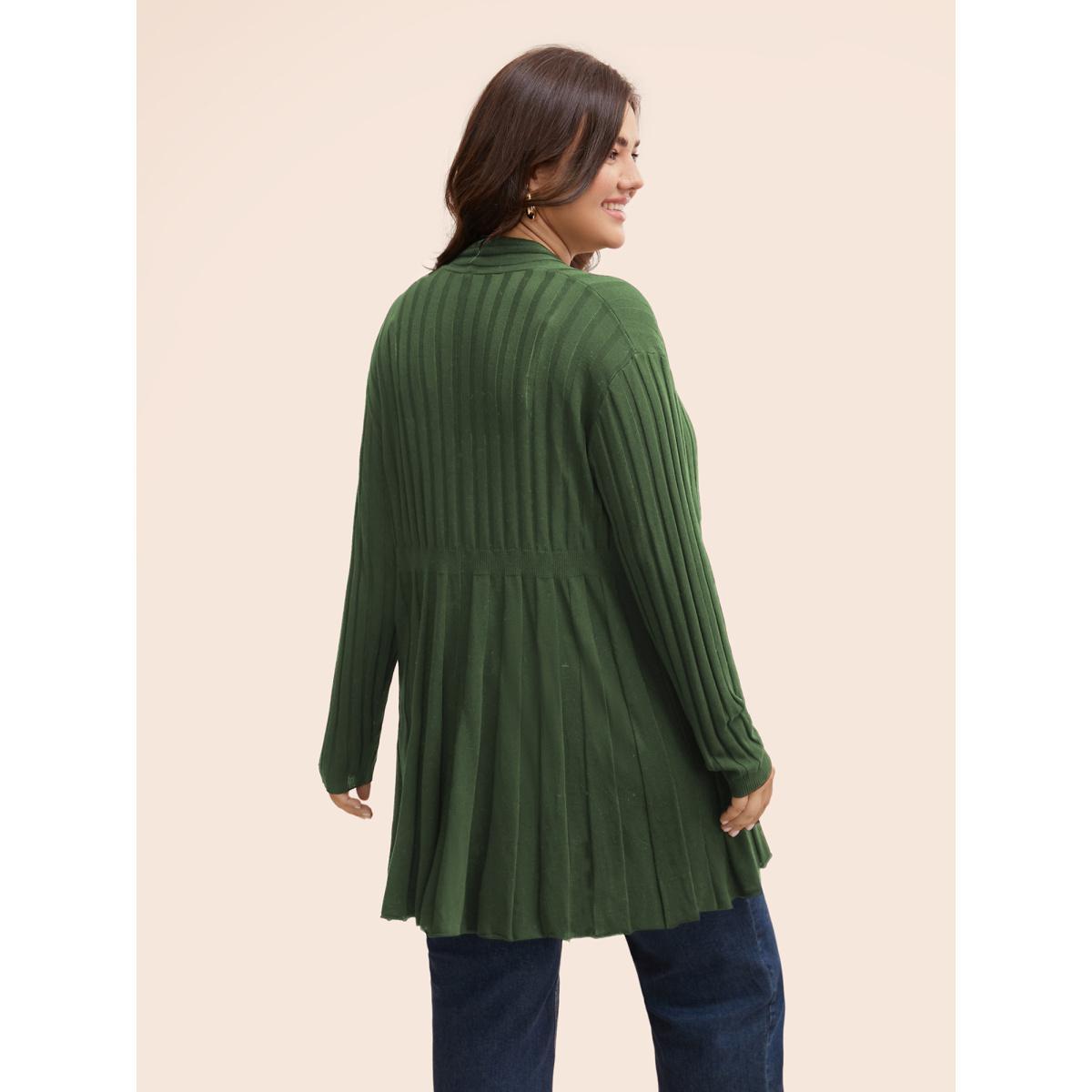 Plus Size Plain Textured Kimono Collar Cardigan Aegean Women Casual Loose Long Sleeve Everyday Cardigans BloomChic 14-16/1X Product Image