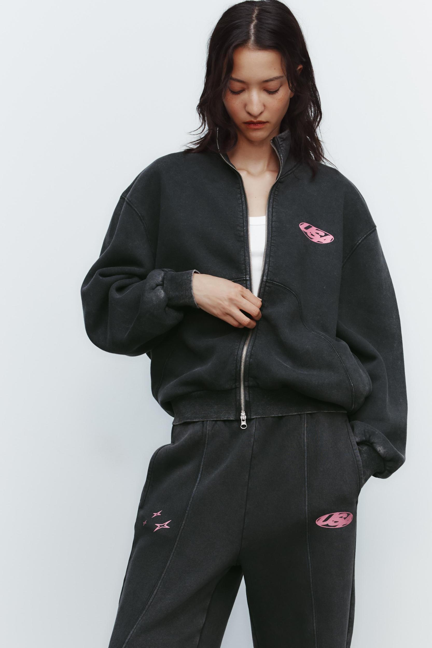 WASHED EFFECT TEXT SWEATSHIRT Product Image